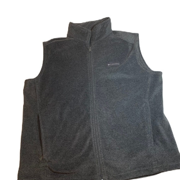 Columbia Mens Full Zip Sleeveless Pockets Fleece Vest Gray L. EUC - Picture 1 of 8